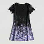 Rivaclo | Femme robe mini imprimée – col en V manches courtes