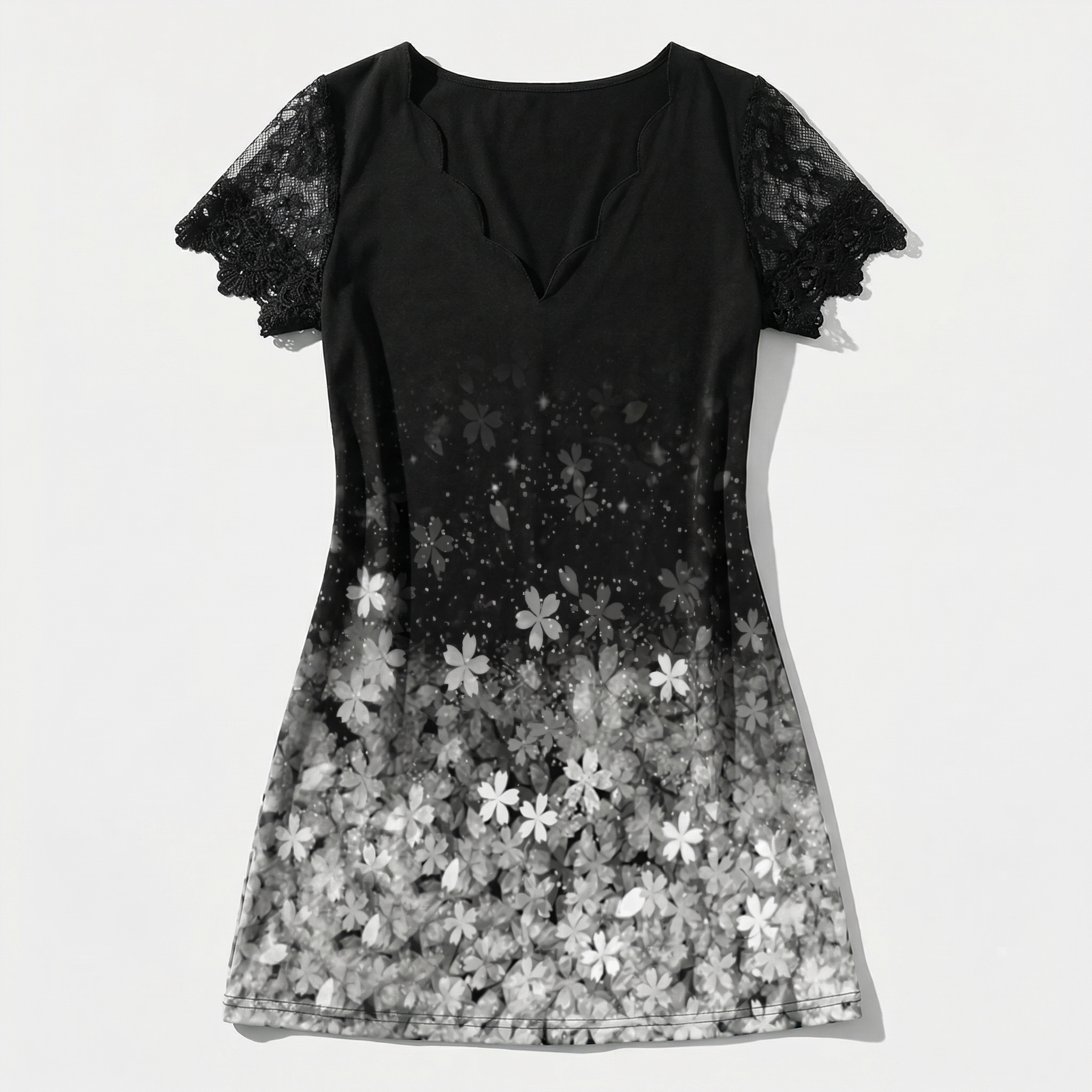 Rivaclo | Femme robe mini imprimée – col en V manches courtes
