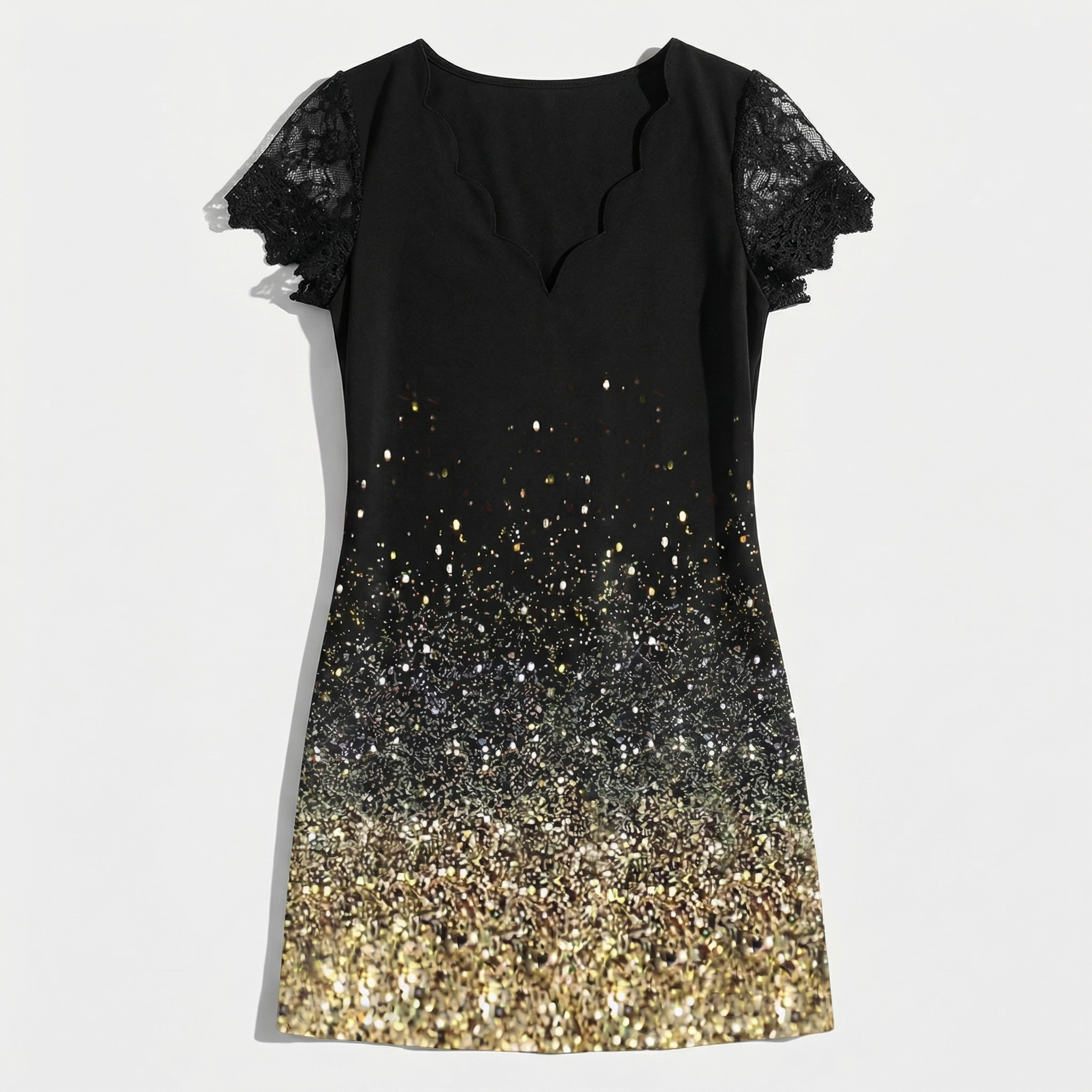 Rivaclo | Femme robe mini imprimée – col en V manches courtes