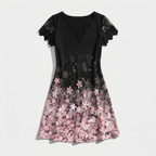Rivaclo | Femme robe mini imprimée – col en V manches courtes