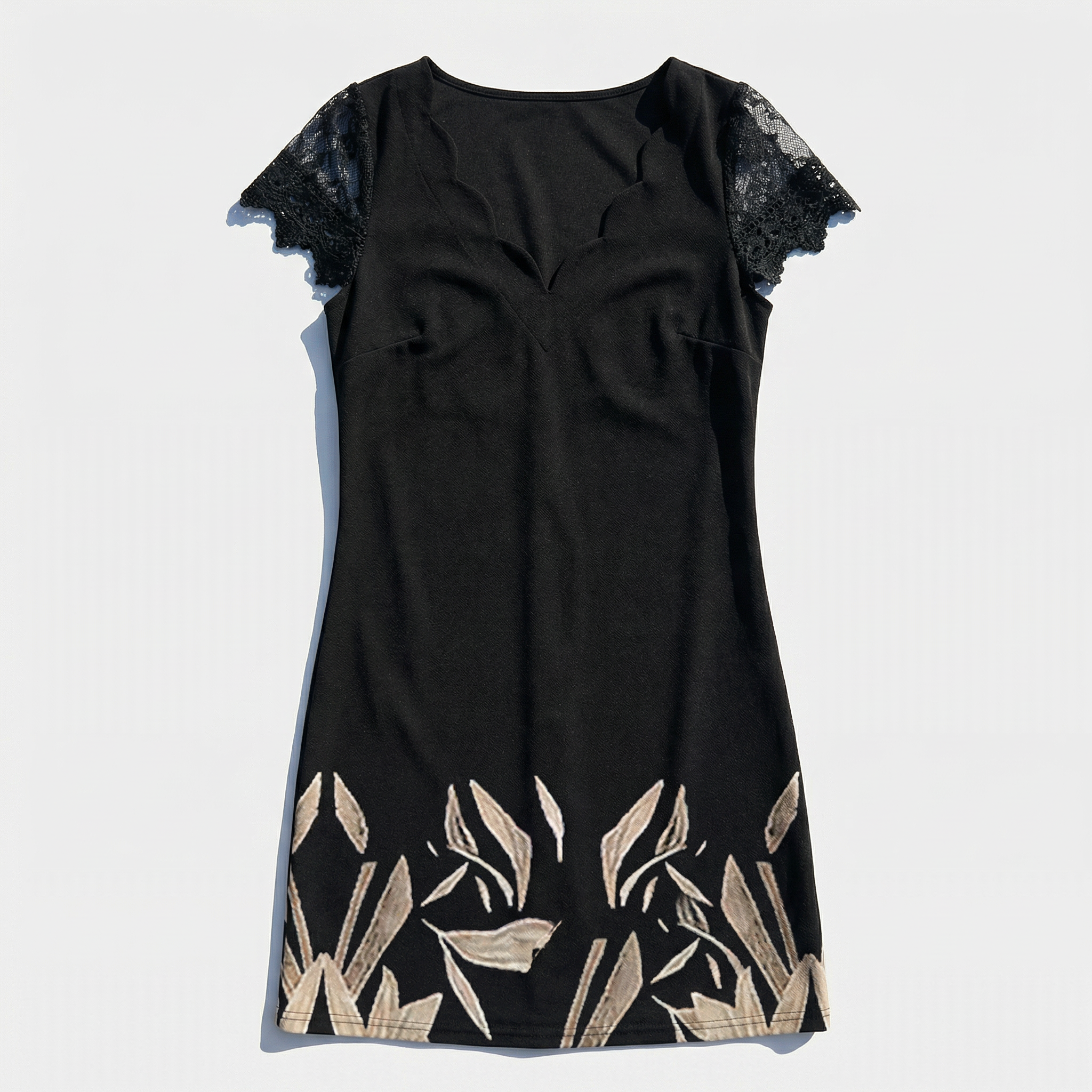 Rivaclo | Femme robe mini imprimée – col en V manches courtes