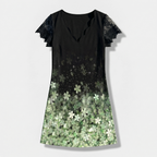 Rivaclo | Femme robe mini imprimée – col en V manches courtes