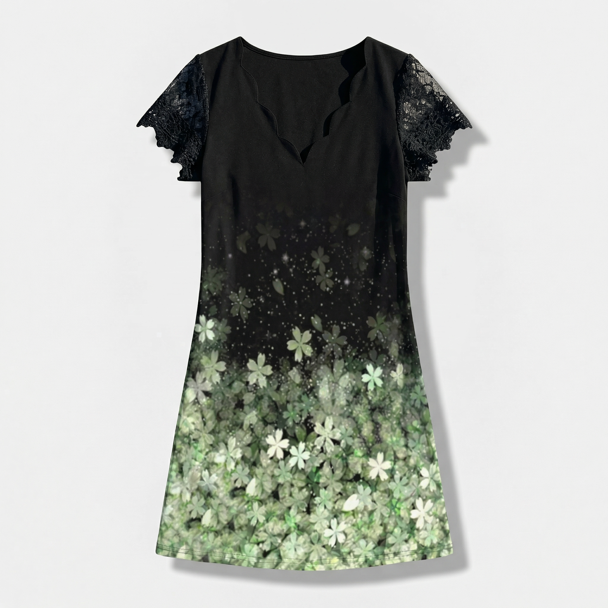 Rivaclo | Femme robe mini imprimée – col en V manches courtes