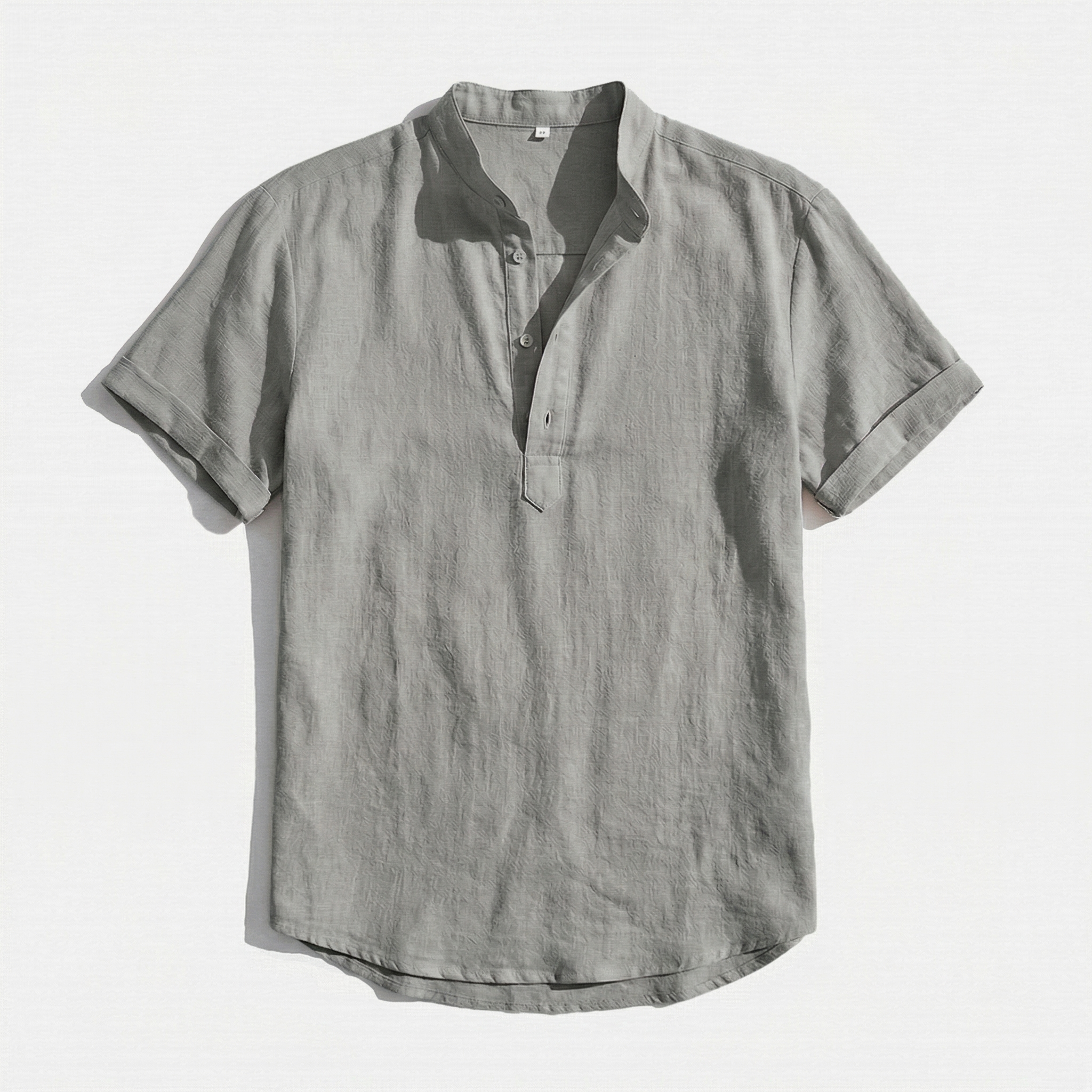 Rivaclo | Men's short sleeve shirt with high collar – linen style