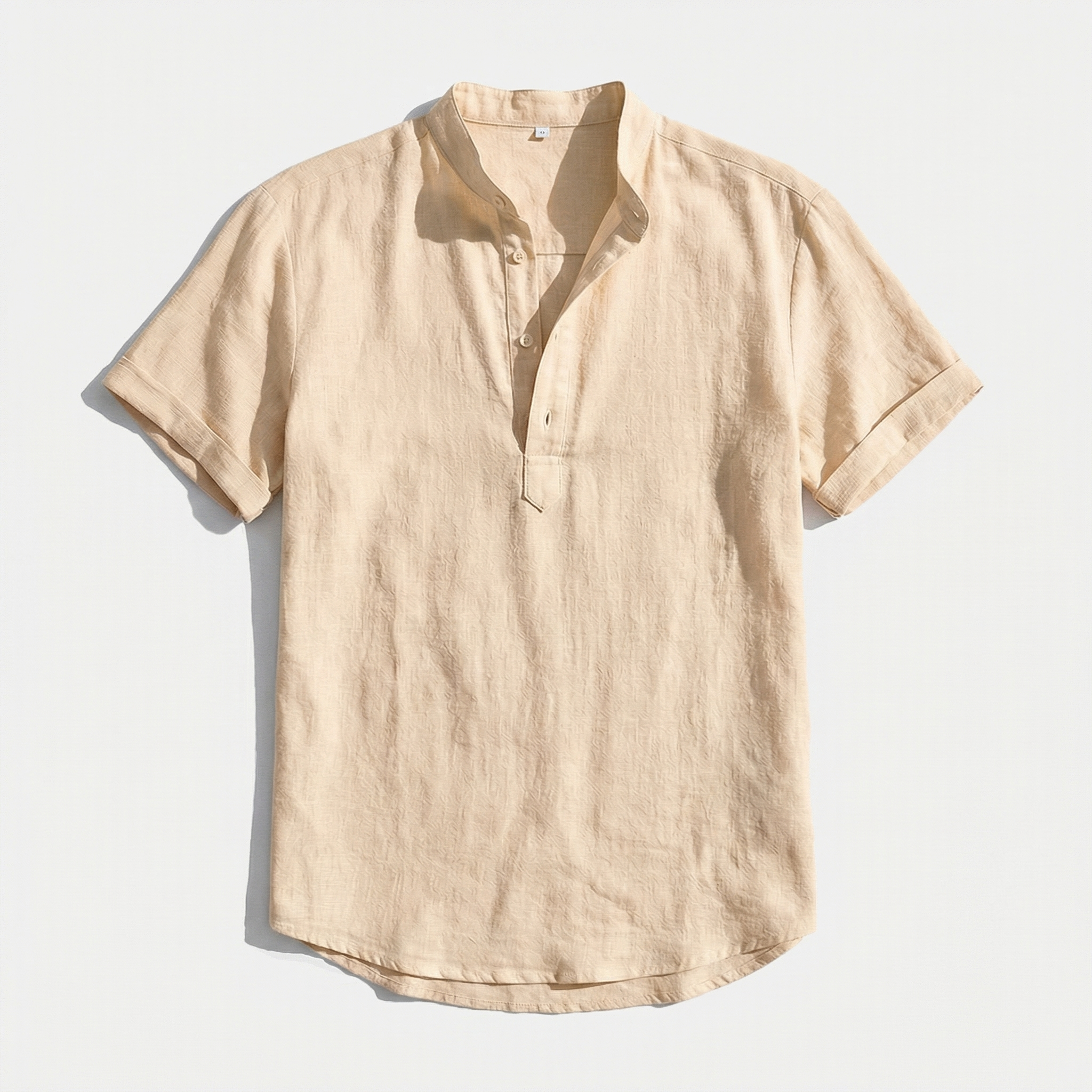 Rivaclo | Men's short sleeve shirt with high collar – linen style