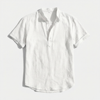 Rivaclo | Men's short sleeve shirt with high collar – linen style