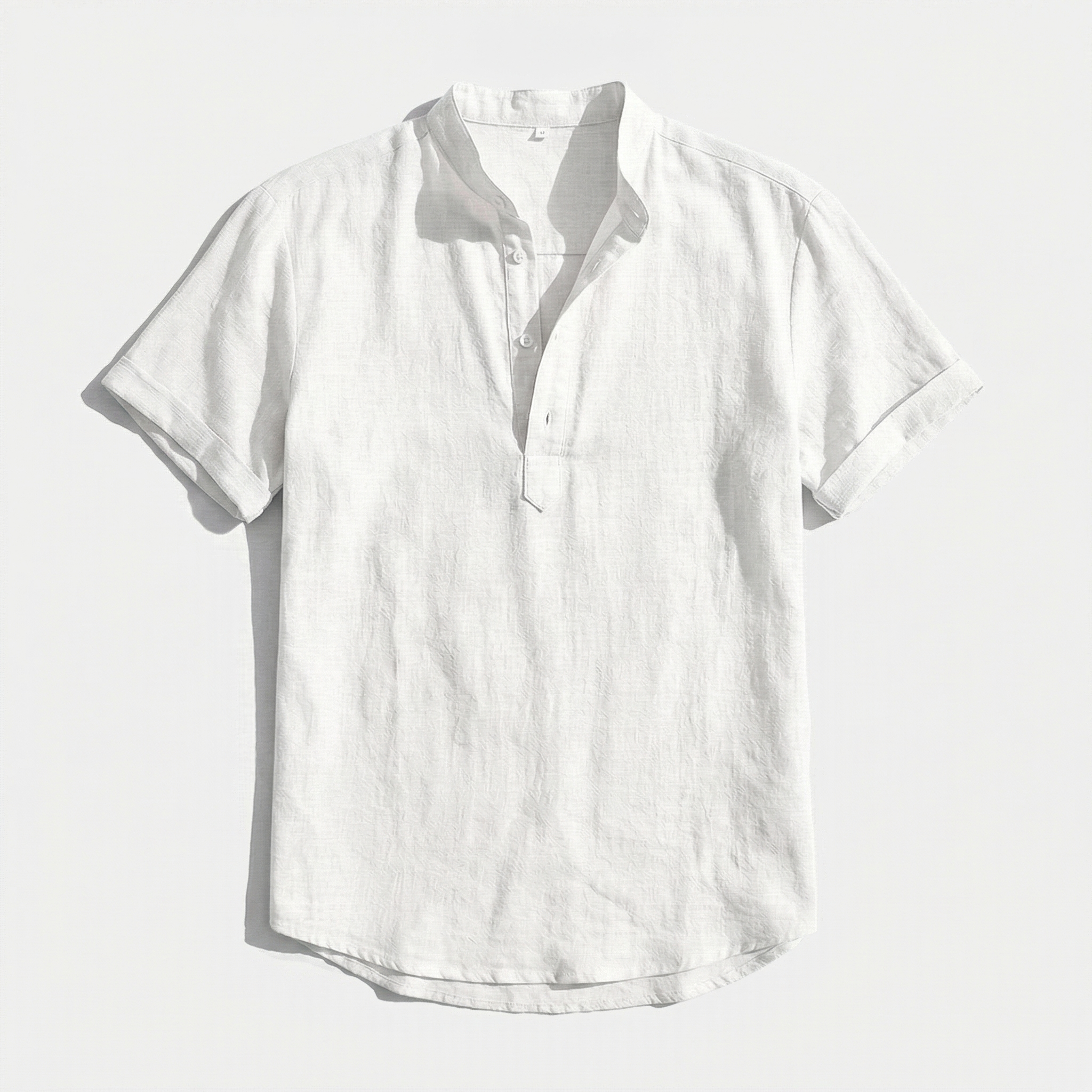 Rivaclo | Men's short sleeve shirt with high collar – linen style