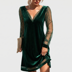 Rivaclo | Women's refined V-neck dress – lace detail