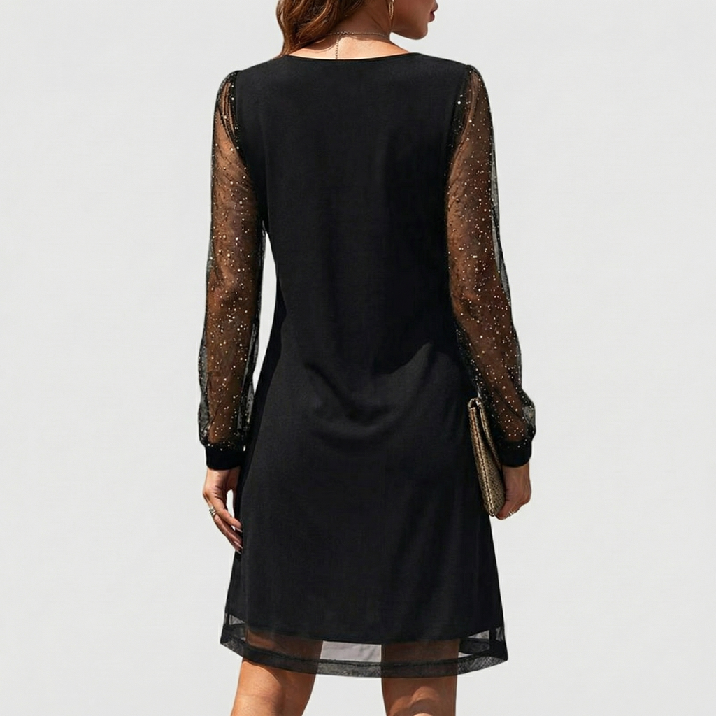 Rivaclo | Women's refined V-neck dress – lace detail