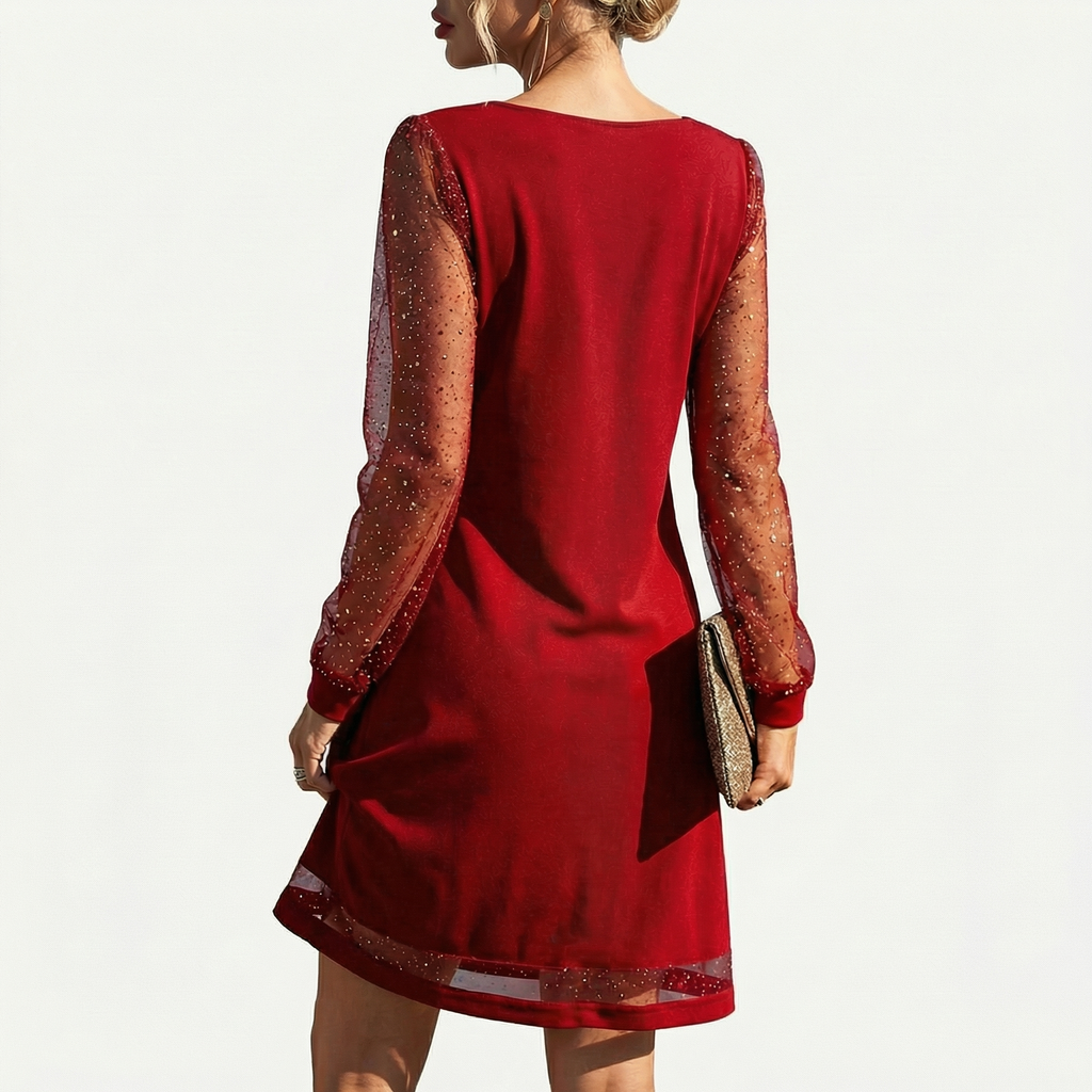 Rivaclo | Women's refined V-neck dress – lace detail