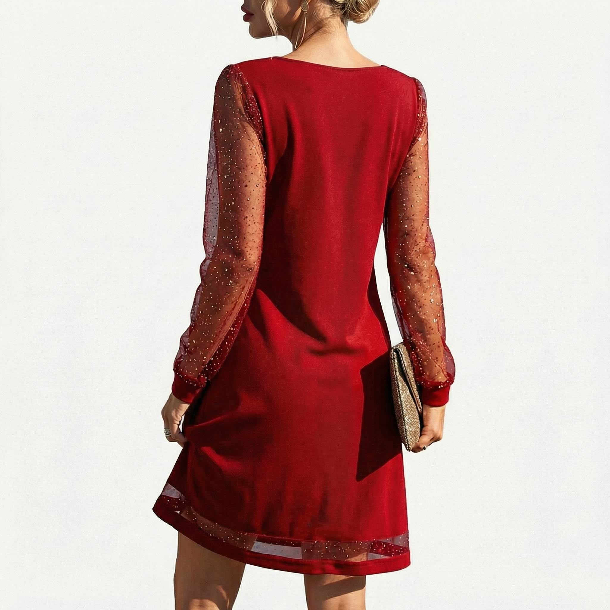 Rivaclo | Women's refined V-neck dress – lace detail