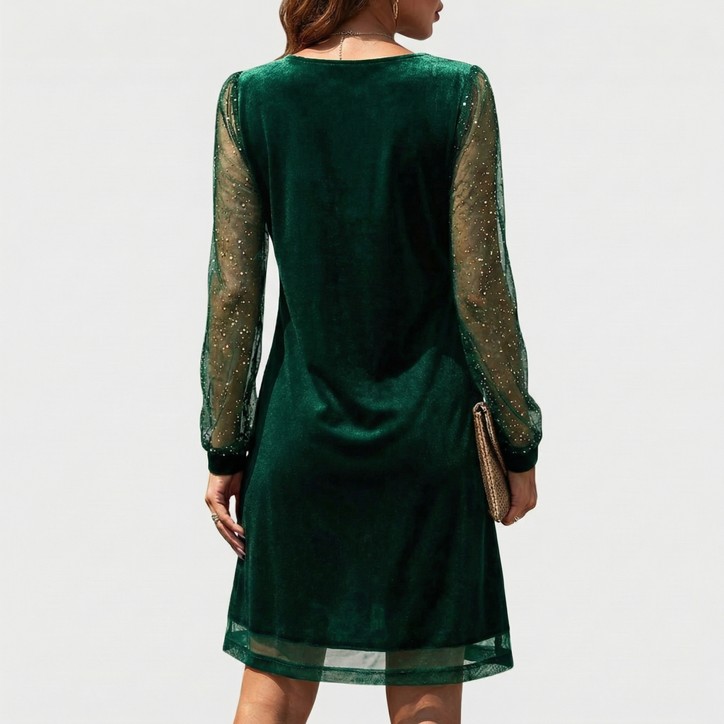 Rivaclo | Women's refined V-neck dress – lace detail
