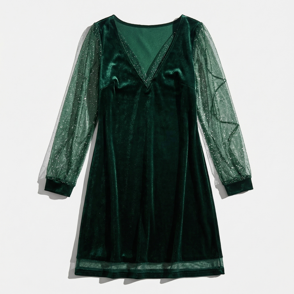 Rivaclo | Women's refined V-neck dress – lace detail
