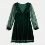 Rivaclo | Women's refined V-neck dress – lace detail
