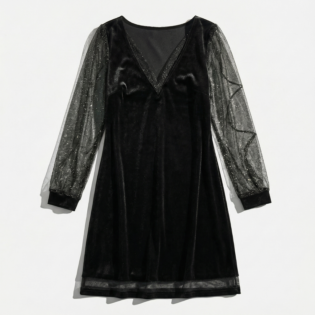 Rivaclo | Women's refined V-neck dress – lace detail
