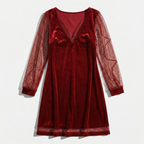 Rivaclo | Women's refined V-neck dress – lace detail