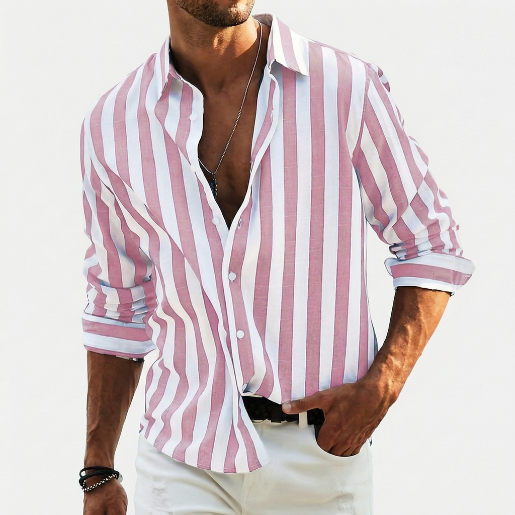 Rivaclo | Men's buttoned striped shirt – sharp silhouette