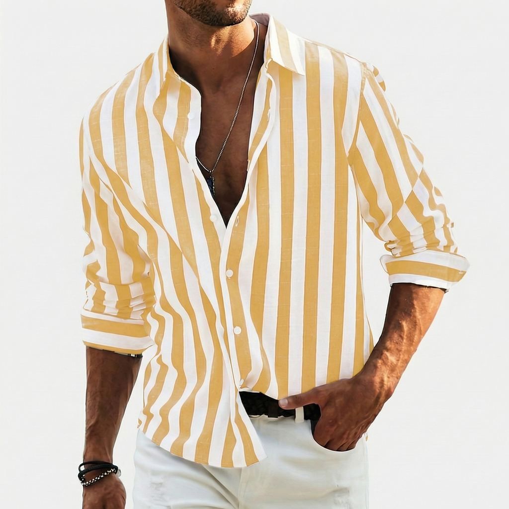 Rivaclo | Men's buttoned striped shirt – sharp silhouette