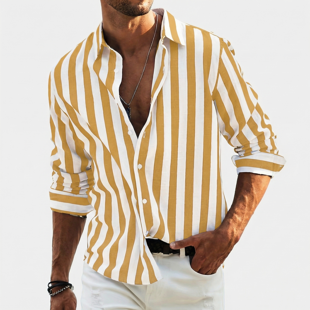 Rivaclo | Men's buttoned striped shirt – sharp silhouette