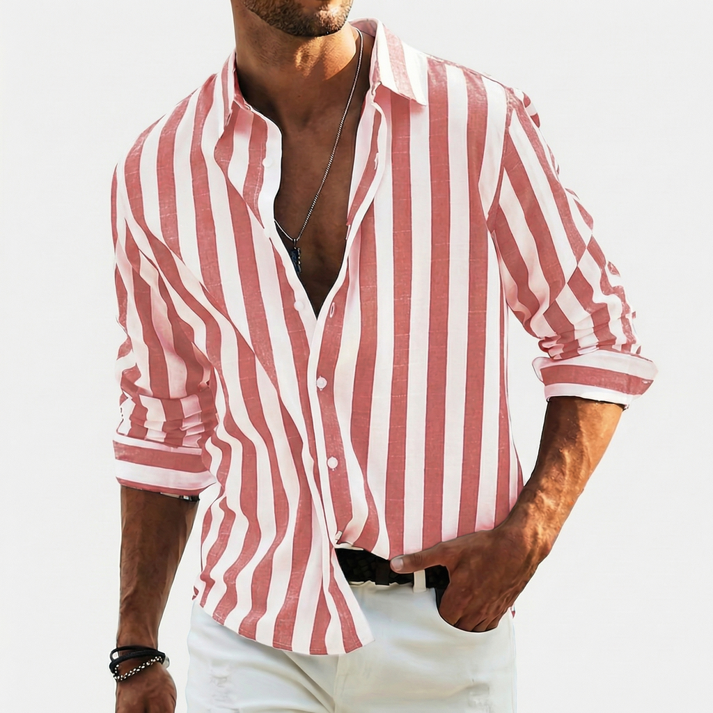 Rivaclo | Men's buttoned striped shirt – sharp silhouette