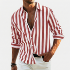 Rivaclo | Men's buttoned striped shirt – sharp silhouette