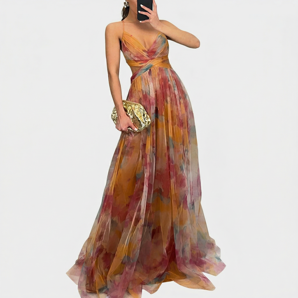 Rivaclo | Femme robe nuisette imprimée en mesh pour – style transparent