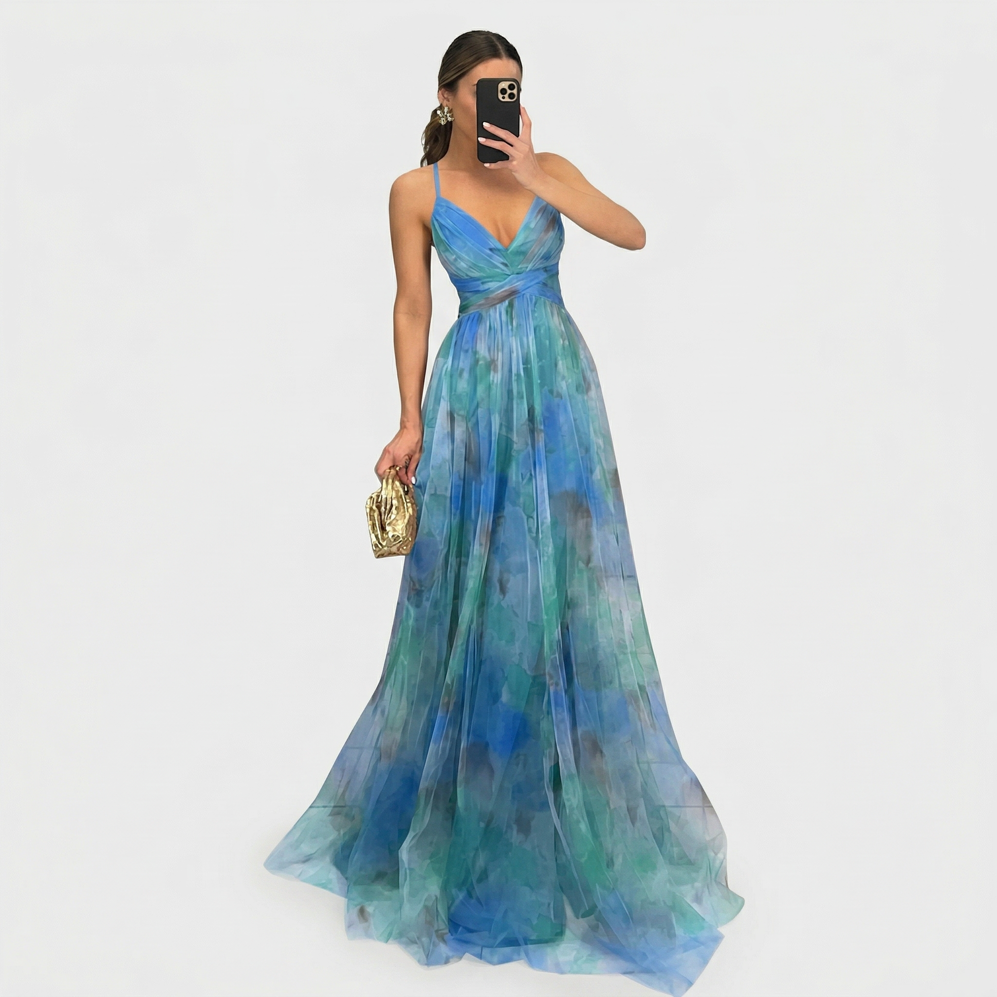 Rivaclo | Women's printed mesh nightgown – sheer style