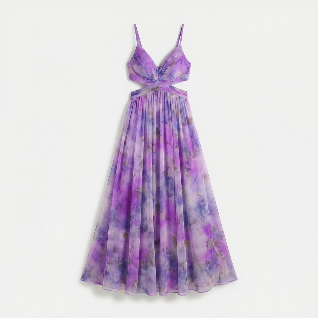 Rivaclo | Femme robe nuisette imprimée en mesh pour – style transparent