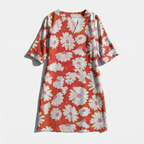 Rivaclo | Femme robe imprimée à col en V pour – motif feuilles