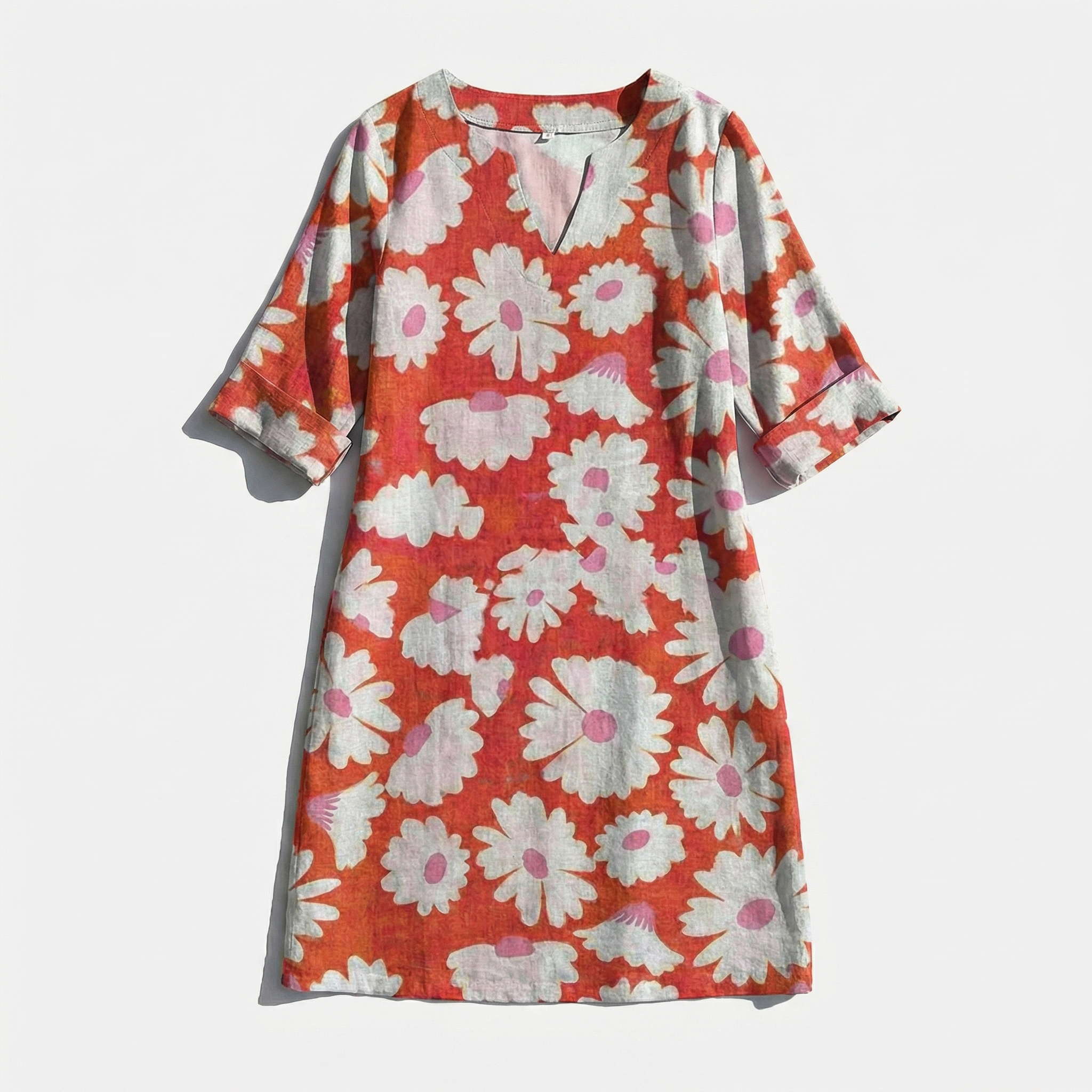 Rivaclo | Femme robe imprimée à col en V pour – motif feuilles