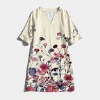Rivaclo | Femme robe imprimée à col en V pour – motif feuilles