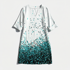 Rivaclo | Femme robe imprimée à col en V pour – motif feuilles