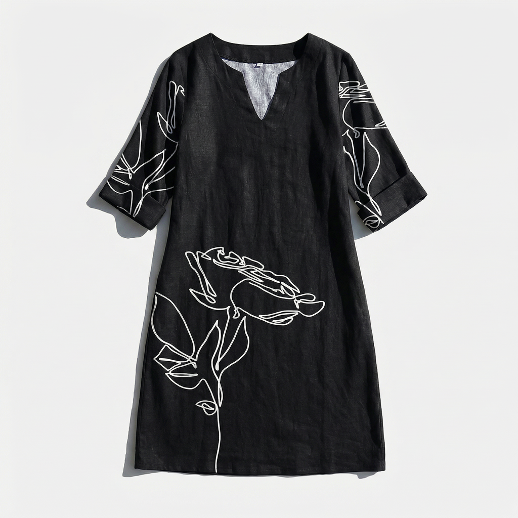 Rivaclo | Femme robe imprimée à col en V pour – motif feuilles