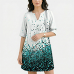 Rivaclo | Femme robe imprimée à col en V pour – motif feuilles