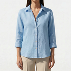 Rivaclo | Femme chemise style lin manches longues – coupe ample