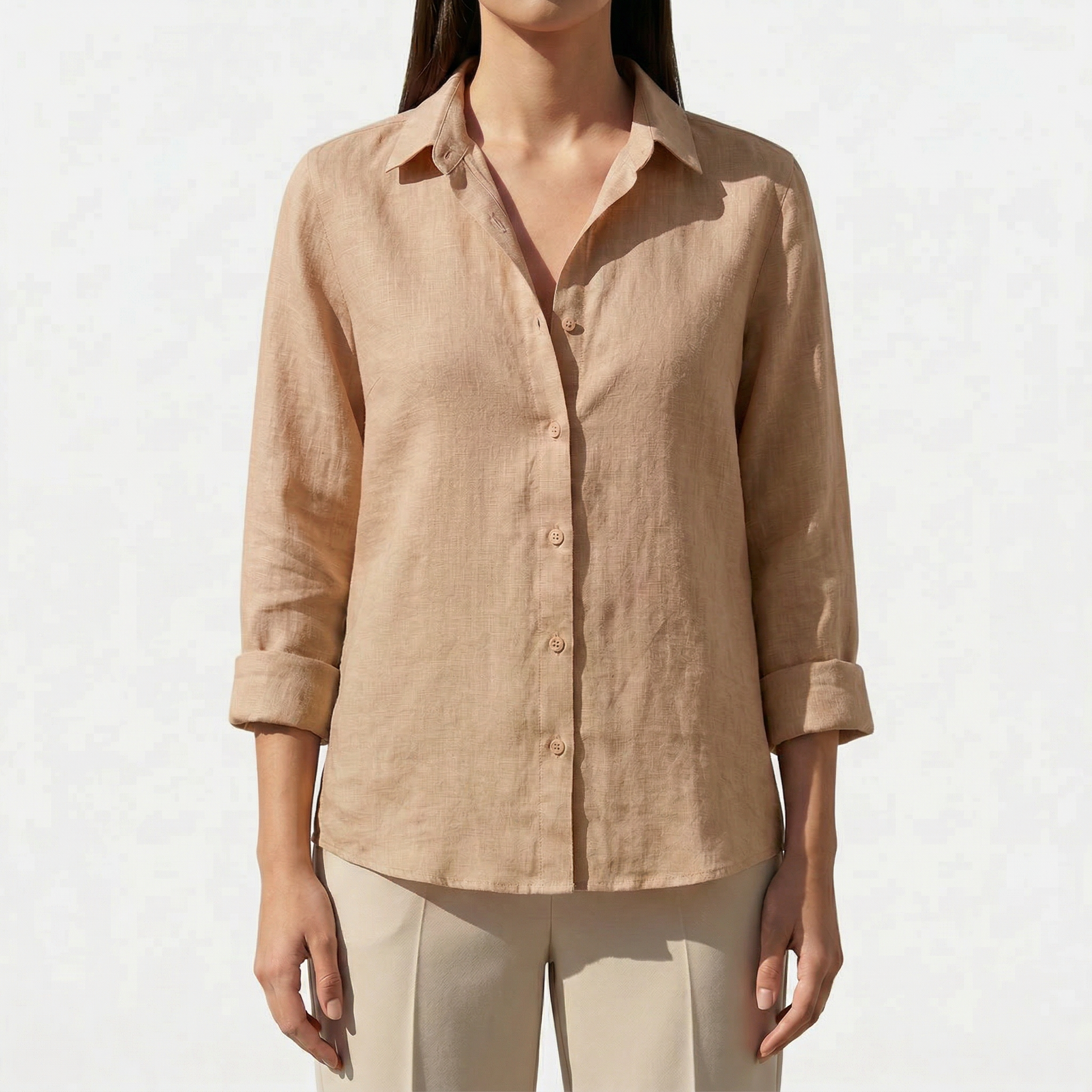 Rivaclo | Women's long-sleeve linen style shirt – loose fit