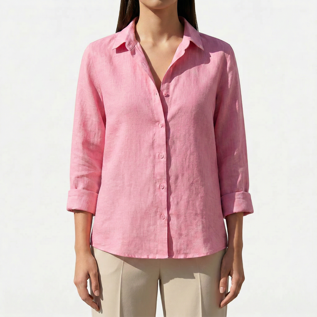 Rivaclo | Femme chemise style lin manches longues – coupe ample