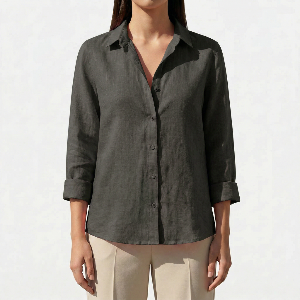 Rivaclo | Femme chemise style lin manches longues – coupe ample
