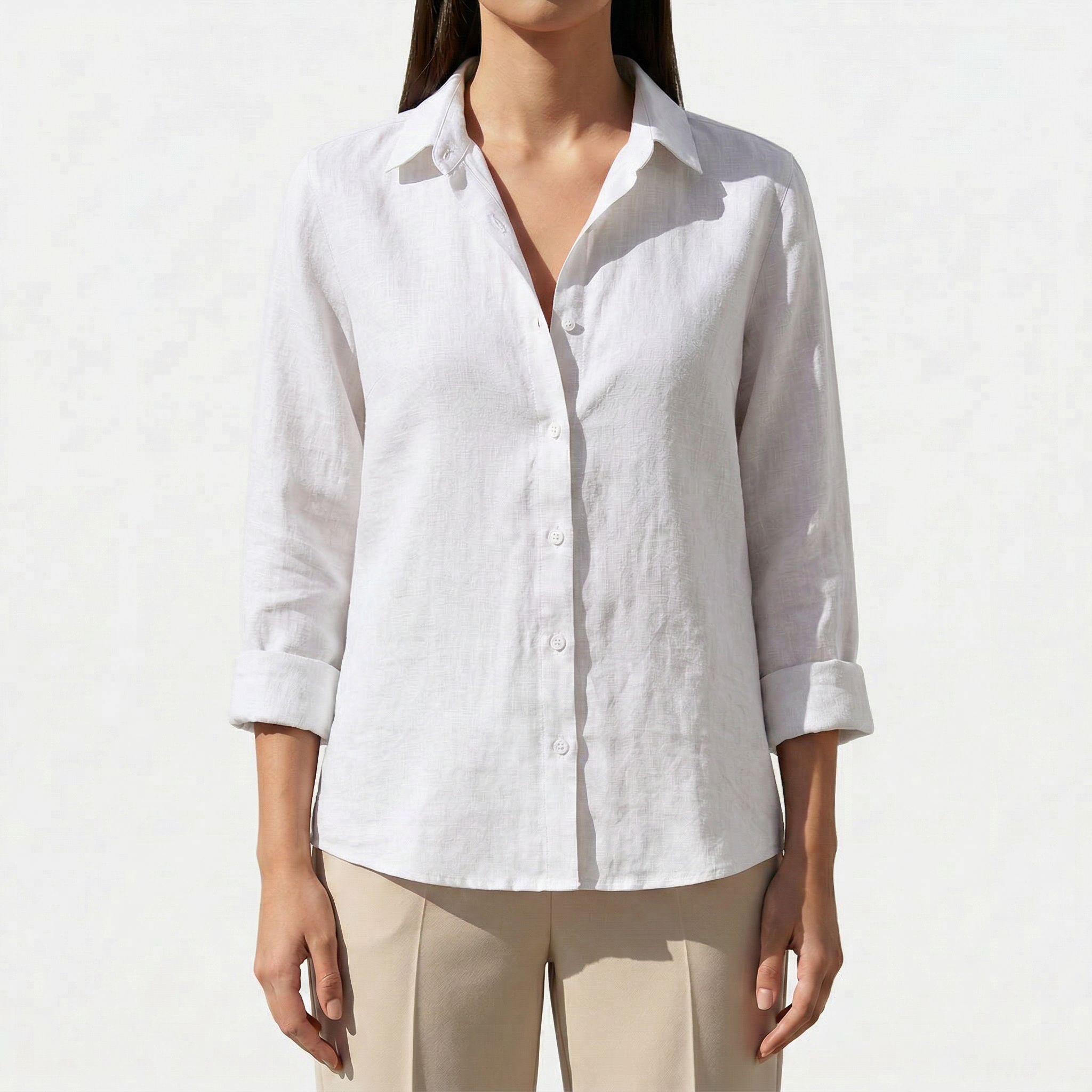 Rivaclo | Women's long-sleeve linen style shirt – loose fit