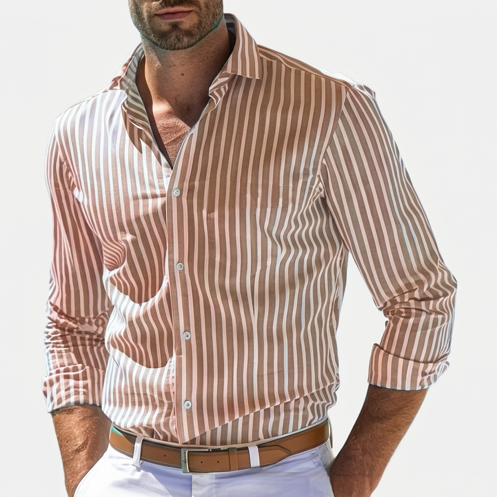 Rivaclo | Men's long-sleeve striped shirt – slim fit design