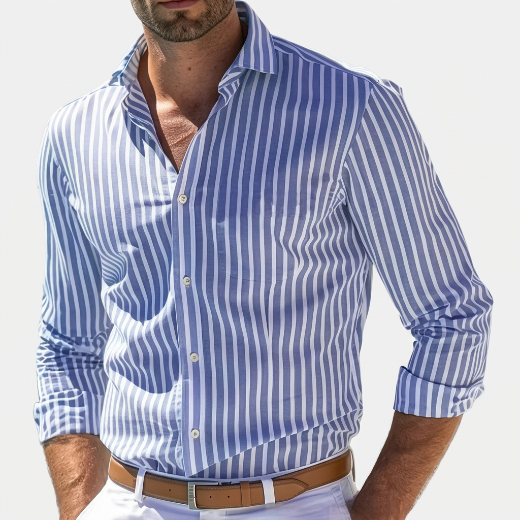 Rivaclo | Men's long-sleeve striped shirt – slim fit design