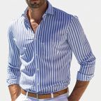 Rivaclo | Men's long-sleeve striped shirt – slim fit design