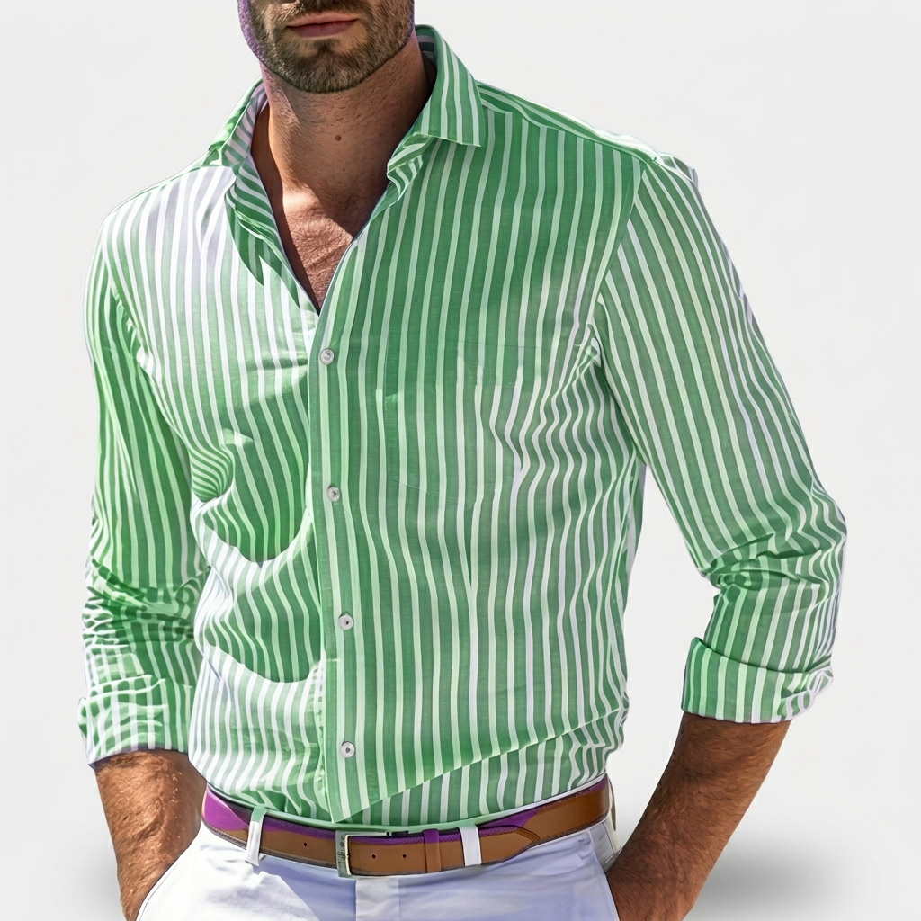 Rivaclo | Men's long-sleeve striped shirt – slim fit design