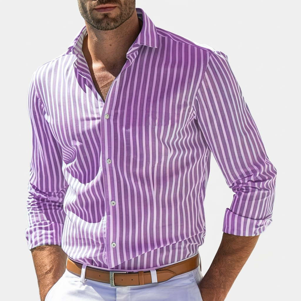 Rivaclo | Men's long-sleeve striped shirt – slim fit design