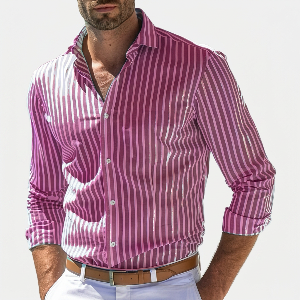 Rivaclo | Men's long-sleeve striped shirt – slim fit design