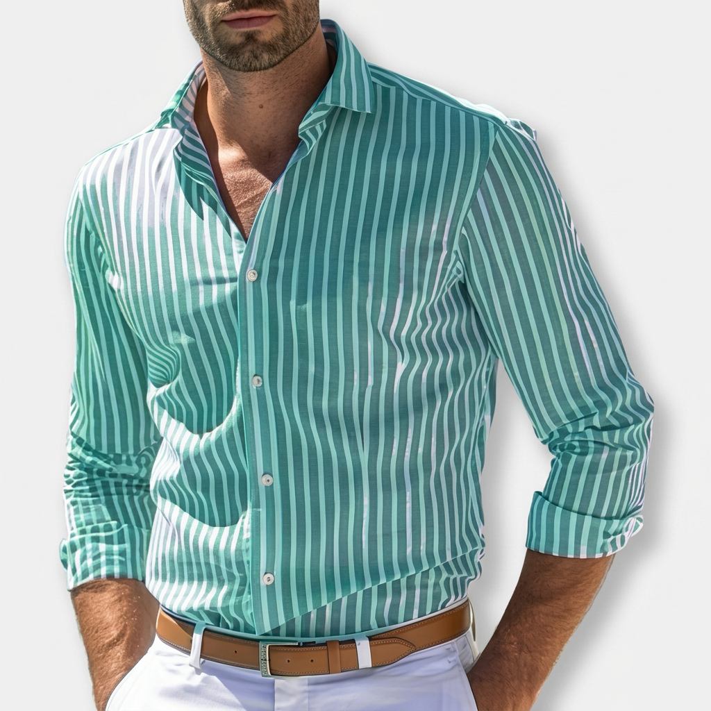 Rivaclo | Men's long-sleeve striped shirt – slim fit design