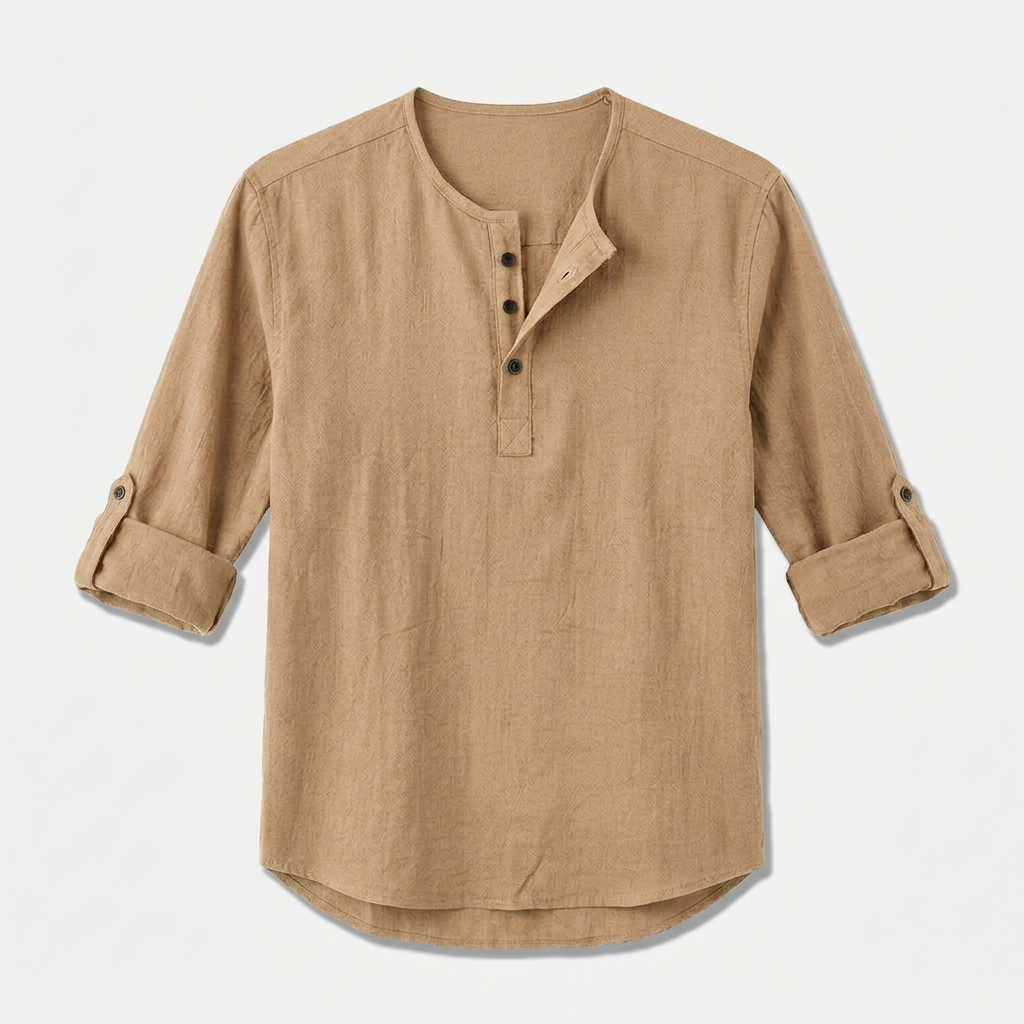 Rivaclo | Homme chemise unie manches longues – style lin
