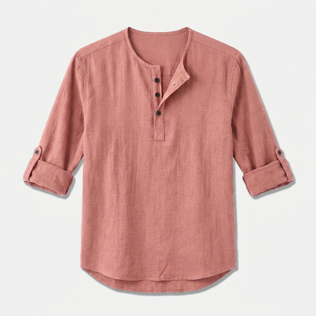Rivaclo | Men's long-sleeve solid shirt – linen style
