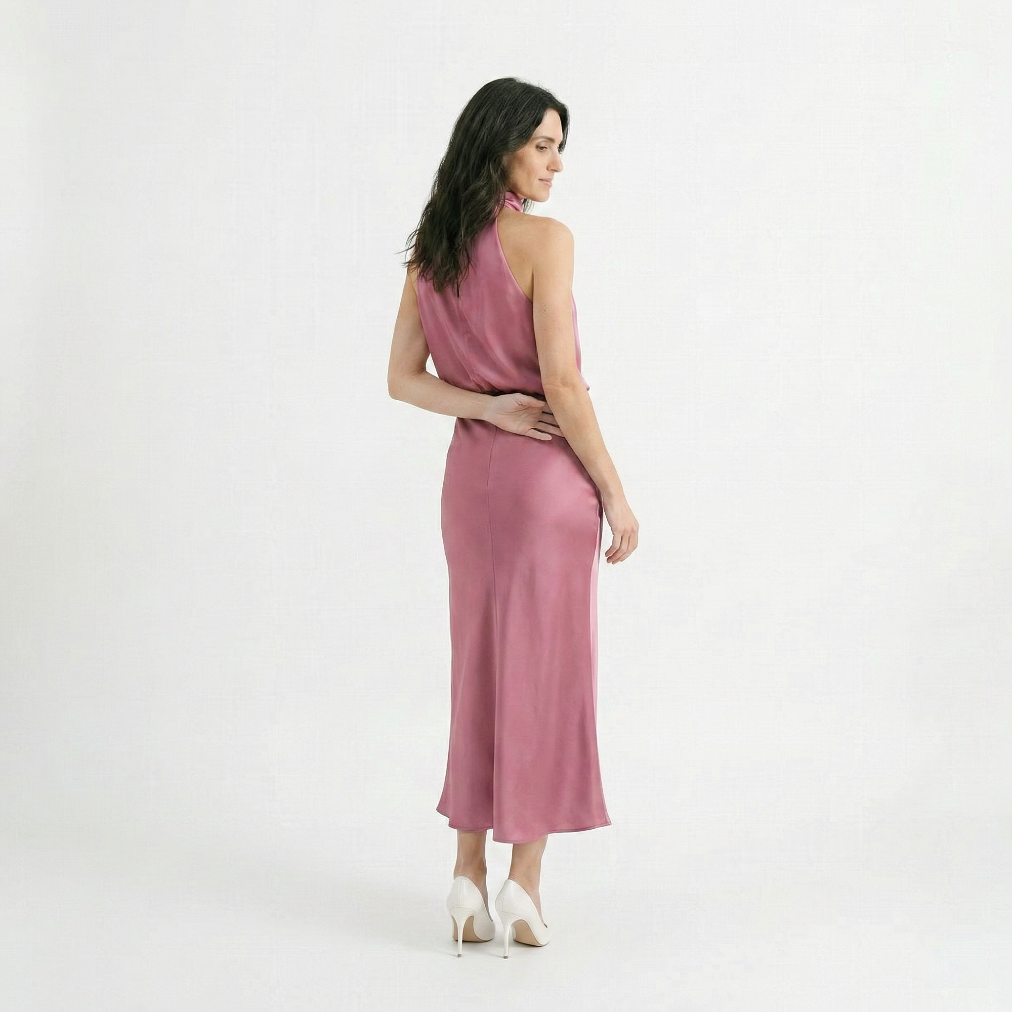 Rivaclo | Femme Robe Sans Manches Col Halter – Silhouette de Soirée Estivale