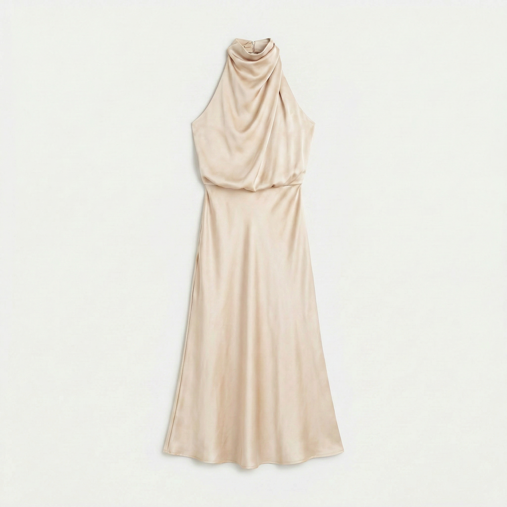 Rivaclo | Femme Robe Sans Manches Col Halter – Silhouette de Soirée Estivale